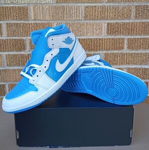 New Nike Air Jordan 1 Mid Legend Blue White  Men's Shoes Size 10.5